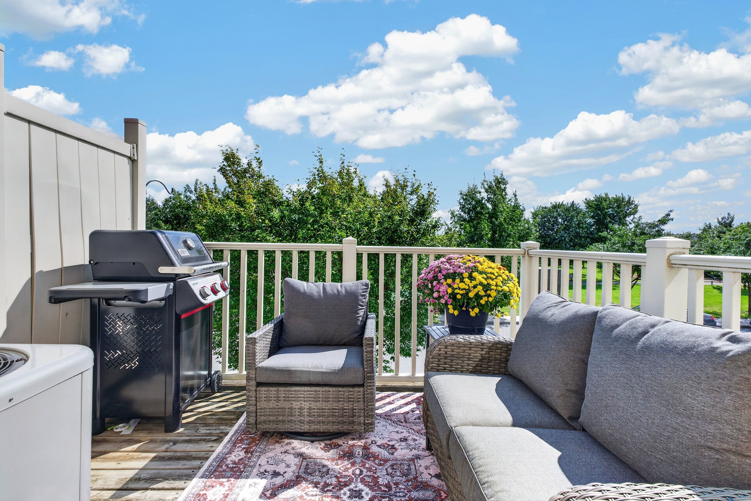 Balcony with gas barbecue