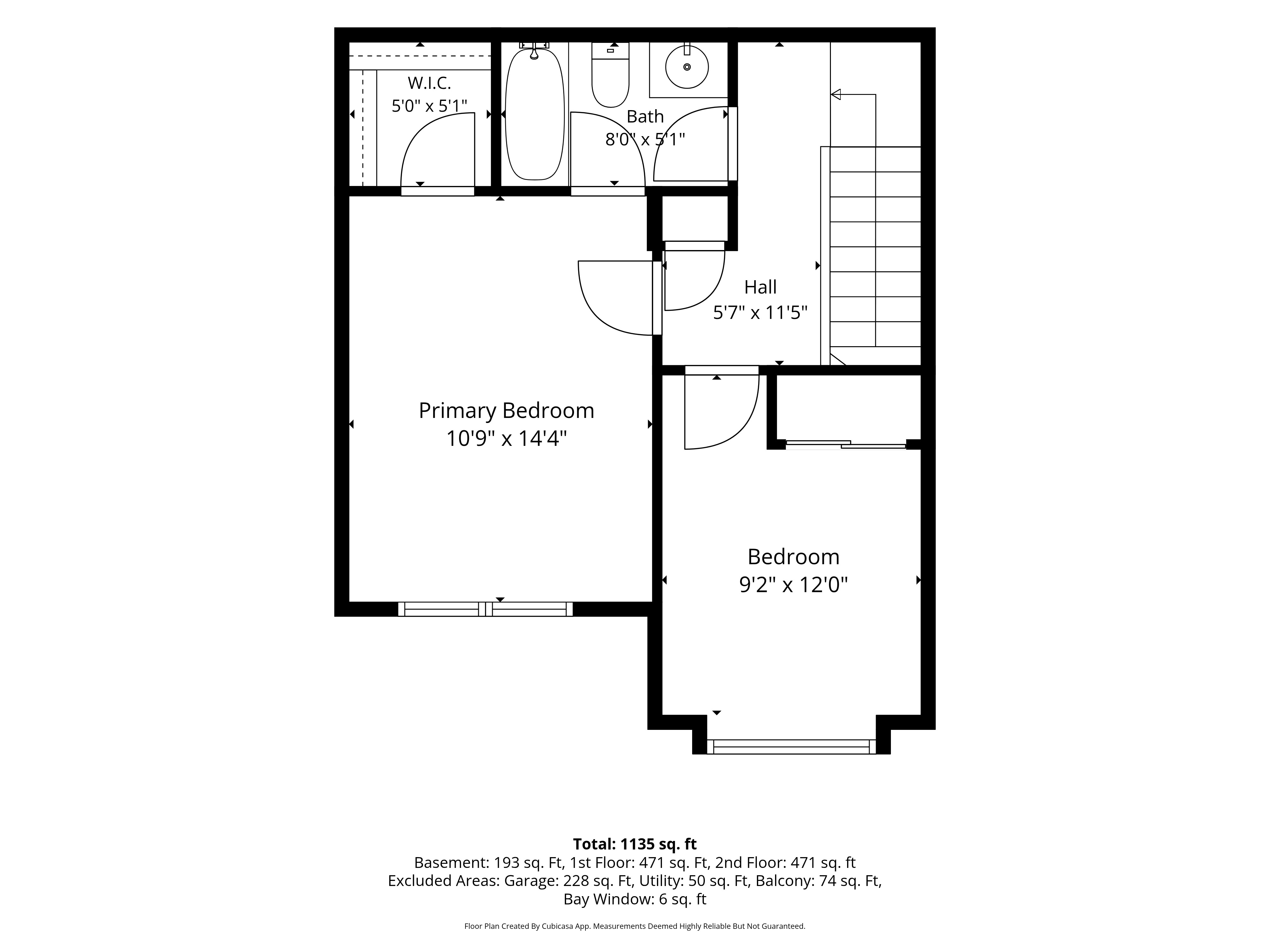 Upper level floor plan